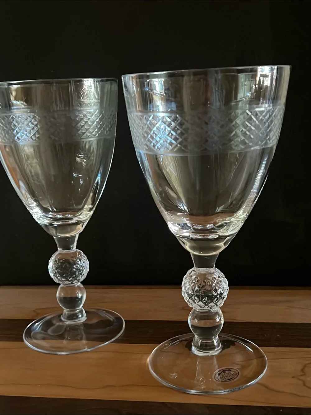 Vintage Home Essentials & Beyond Crystal Clear Eton Pattern Wine Glass Goblets